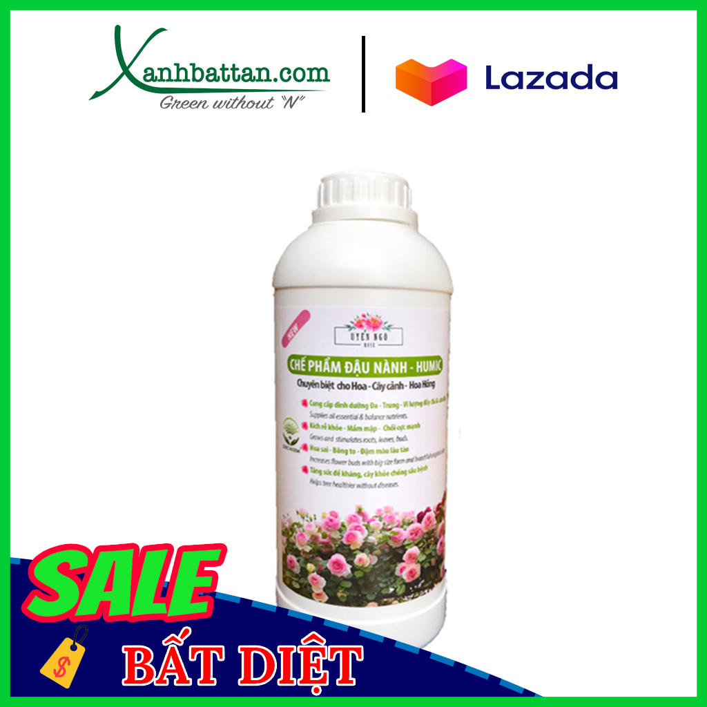 Phân Bón Đậu Tương, Chế Phẩm Đậu Tương Humic Cho Hoa Hồng Chai 1 Lít