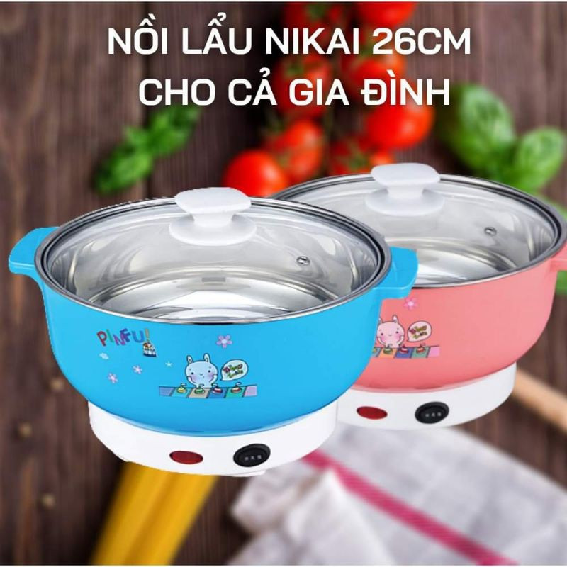 Nồi lẩu điện- nồi lẩu 26cm nắp kiếng - nồi lẩu đa năng kiểu dáng thông minh và hiện đại - nổi lẩu đa năng - nồi lẩu điện -. nồi lẩu gia đình - nồi - nồi lẩu điện gia đình 1000w đáy inox 304