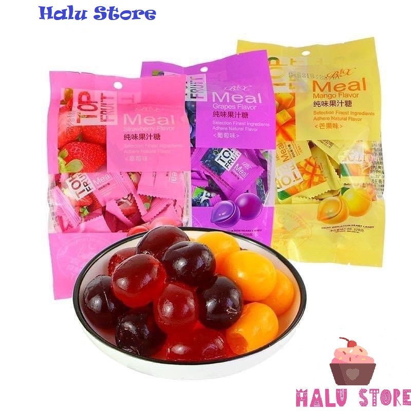 HCMKẹo dẻo nhân trái cây tươi Top Fruit BX Meal HONGKONG - Bịch 320g