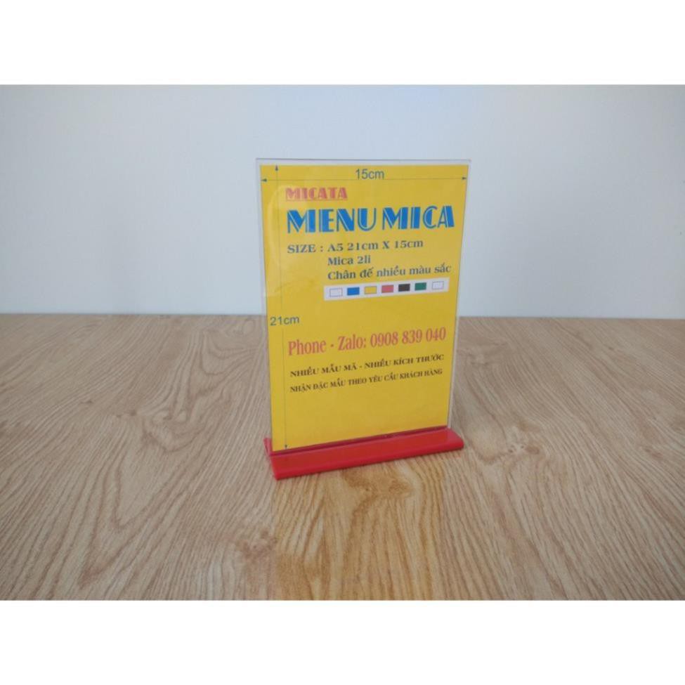 Menu mica a6 a5 a4 để bàn, kệ menu kẹp tài liệu, mica giá