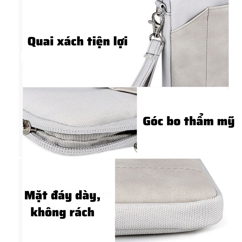 Túi đựng iPad lót lông dày da lộn, chống sốc có nhiều ngăn - Túi đựng cho iPad Gen 5/6/7/8, Mini, Air 1/2/3/4, Pro 11