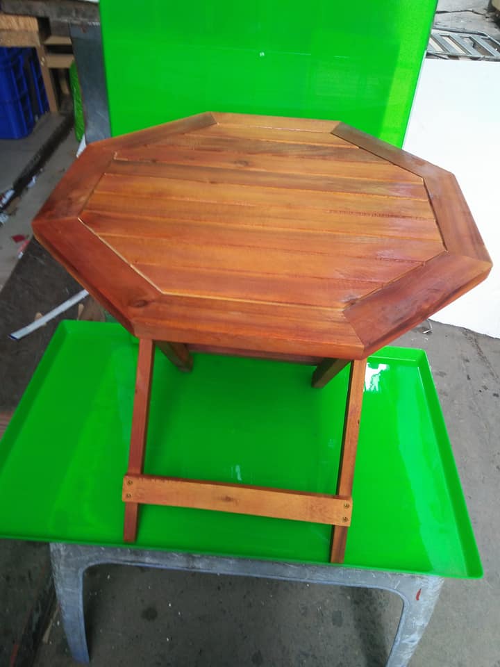 Bàn xếp gỗ bát giác Cafe