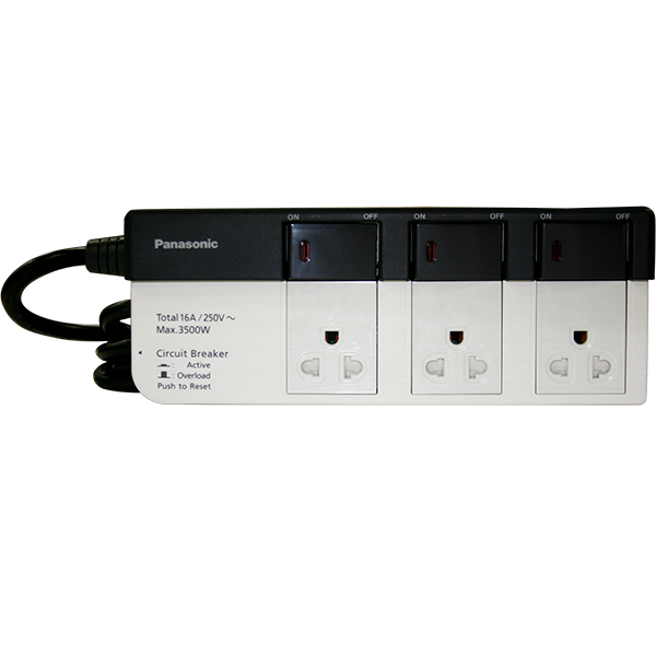 Bộ Ổ Cắm Có Dây 3m ( 3 Ổ Cắm + 3 Công Tắc ) Panasonic