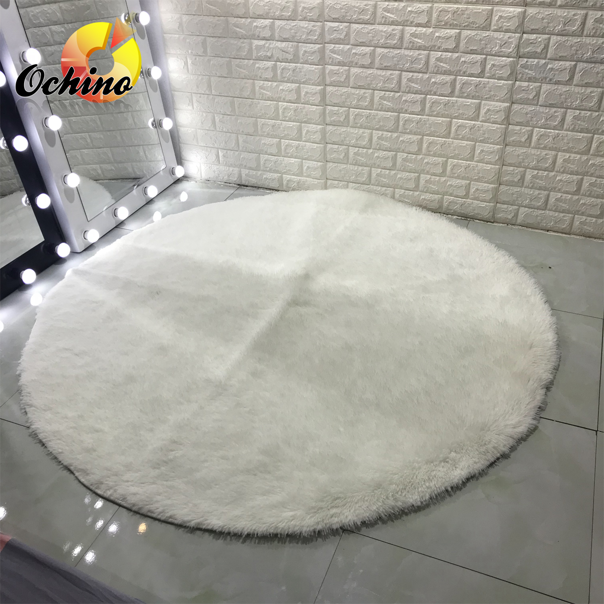 Thảm Lông Trải Sàn  Hình Tròn 1m6 Có Mặt Sau Chống Trơn Trượt Và Không Bị Rụng Lông