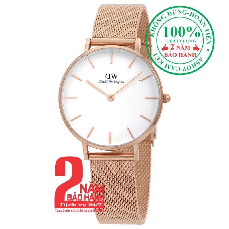 Đồng hồ nữ Daniel WelIngton Classic Petite Melrose 28mm - Màu vàng hồng (Rose Gold), mặt trắng (White) DW00100219