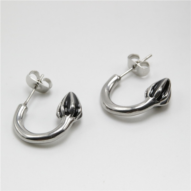 [Ảnh Thật] Bông tai Chrome Heart tròn bạc có bảo hành.