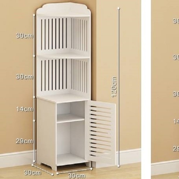 Tủ  góc nhà tắm có cánh 5 tầng ( KT 120x30x30cm) - Tủ lắp ráp treo tường nhà tắm- VIENDONG ADV