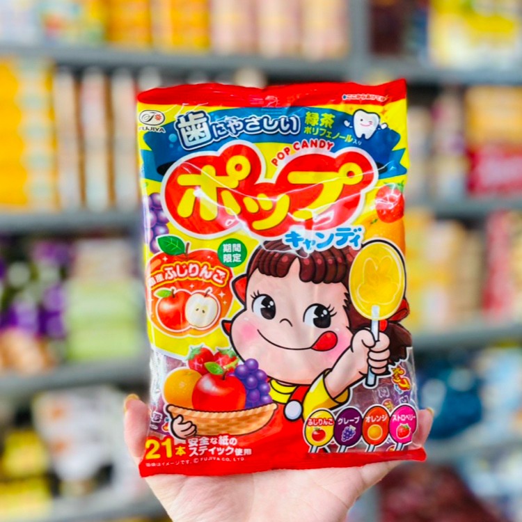 Kẹo mút trái cây Pop Candy Fujiya Nhật - Bịch 21 cây