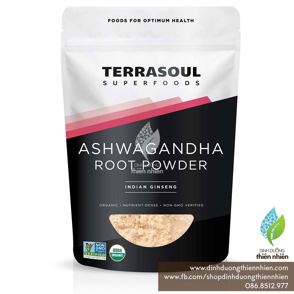 Bột Sâm Ấn Độ Hữu Cơ Terrasoul Organic Ashwagandha Root Powder