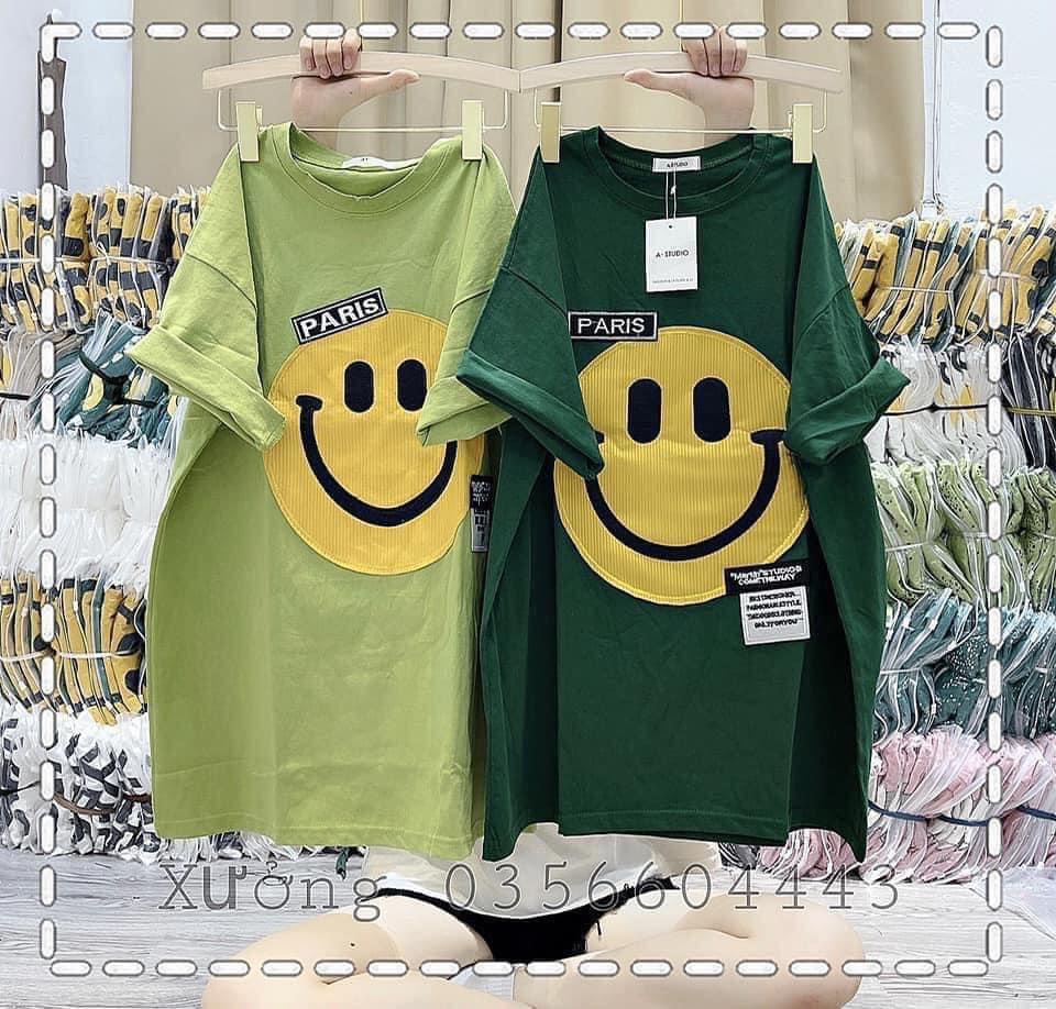 Áo phông mặt cười fom thụng Chất cotton su