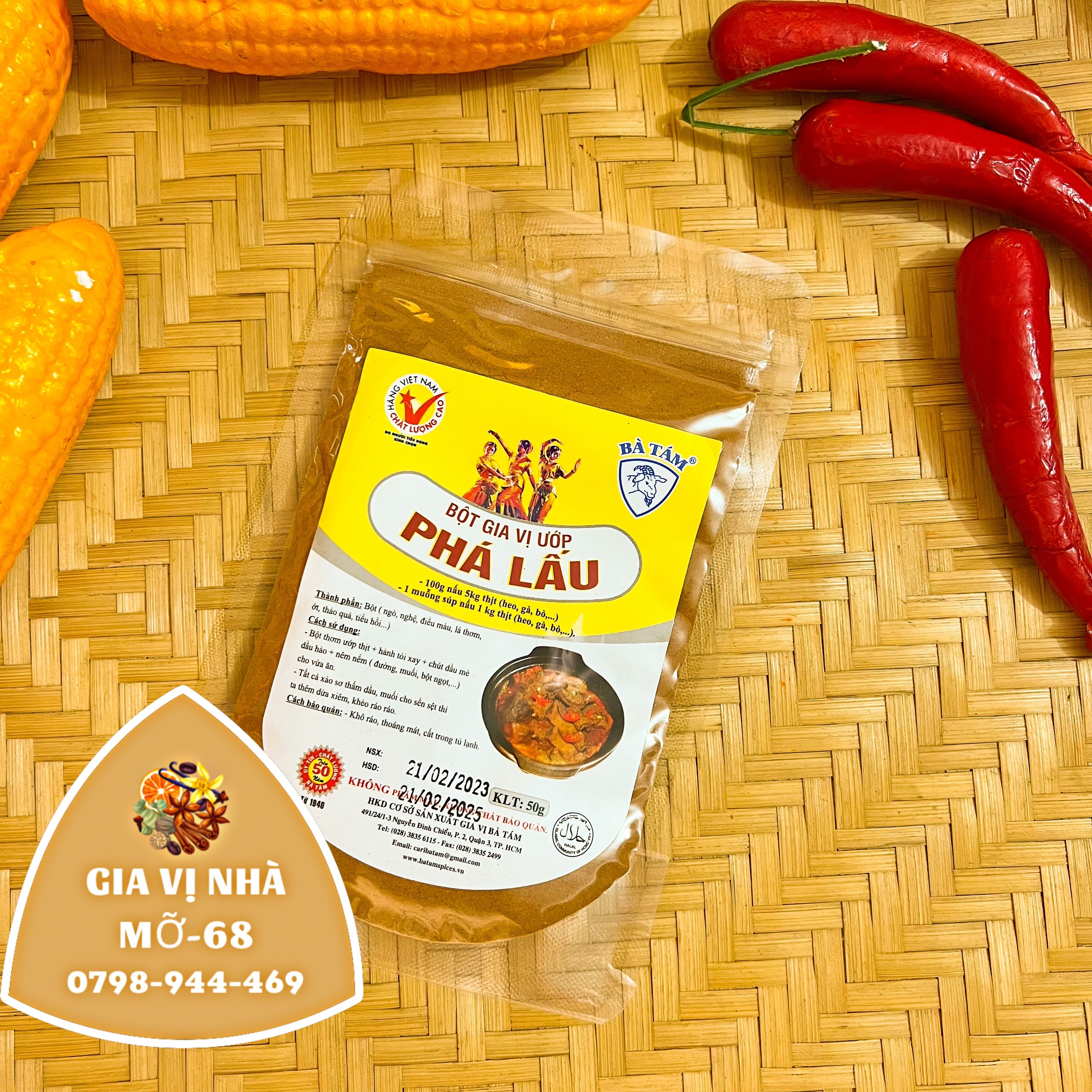 Bột gia vị phá lấu hiệu bà tám - gói 50gr