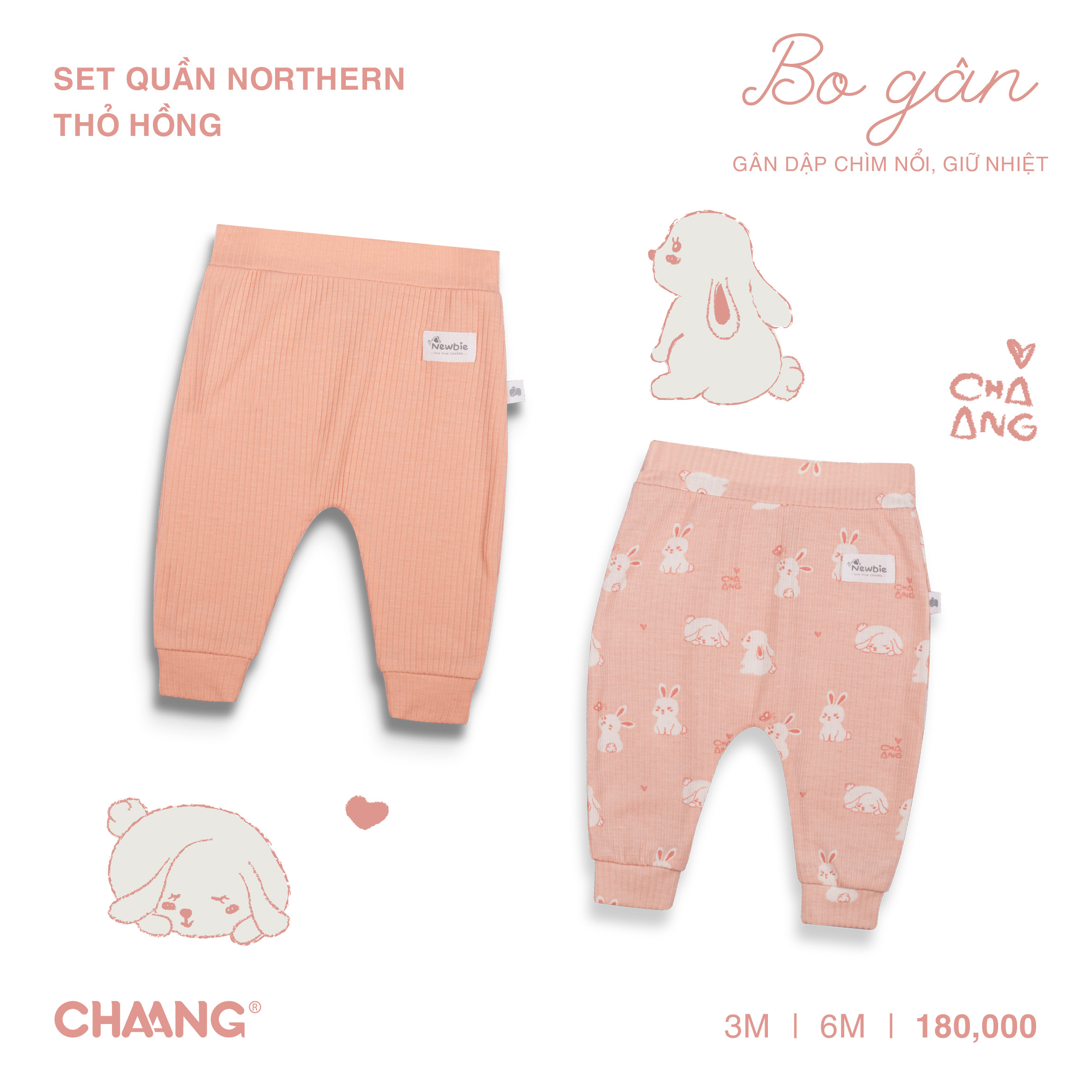 [CHAANG] Set 2 chiếc quần dài cho bé sơ sinh Northern Chaang