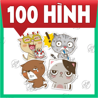 Combo 100 sticker cute expression meme cute cat wild cat sticker funny cat decals for kids
