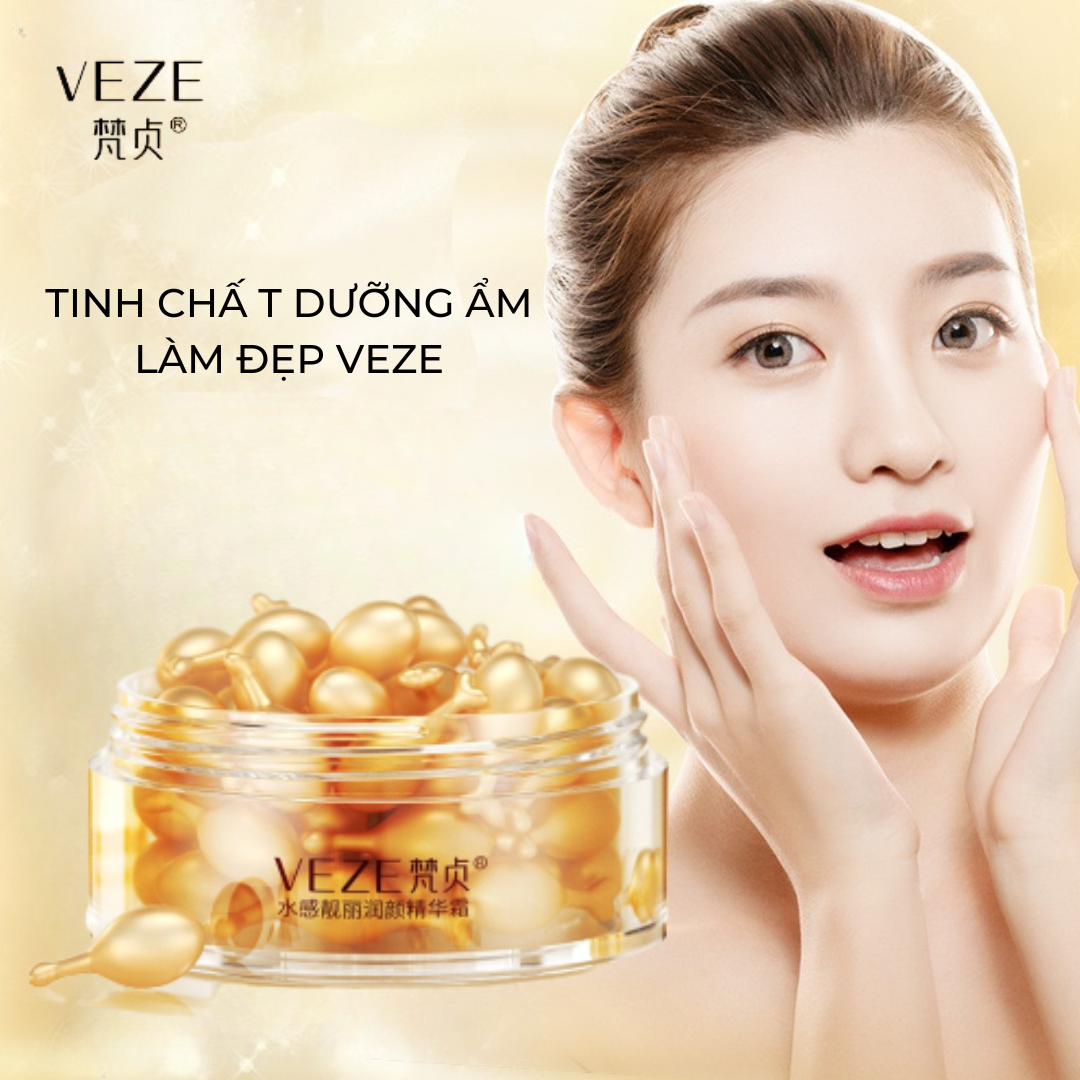 Viên Tinh Chất Nhau Thai  VEZE Hộp 30V Dưỡng Ẩm Làm Đẹp Dạng Viên Nang Đa Năng Dưỡng Da Mềm Mịn Tạm Biệt Nếp Nhăn