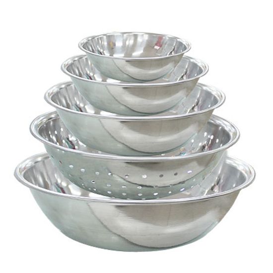 Bộ 5 tô chậu rổ inox 18-26cm, Bộ 5 Thau Rổ Inox Không Gỉ Tiện Dụng, Dày Dặn