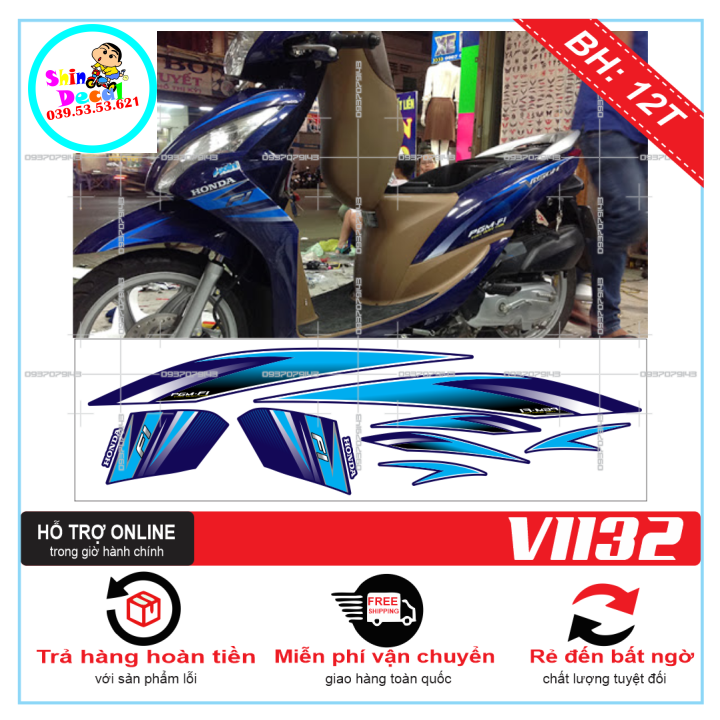 TEM XE VISION 2012, TEM RỜI VISION 2012 DÁN XE XANH