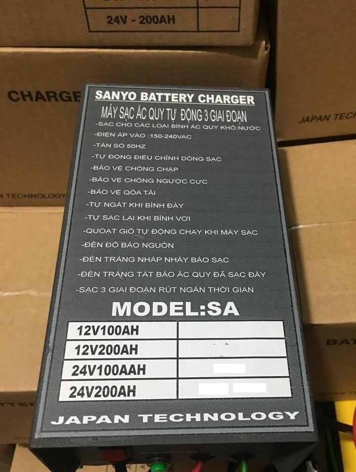 Sạc ắc quy tự ngắt SANYO 24V-200ah