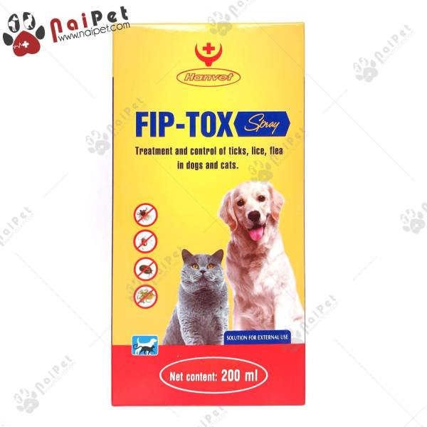 Xịt Ve Chấy Rận Bọ Chét Cho Chó Mèo Fip-Tox Spray Hanvet 200ml