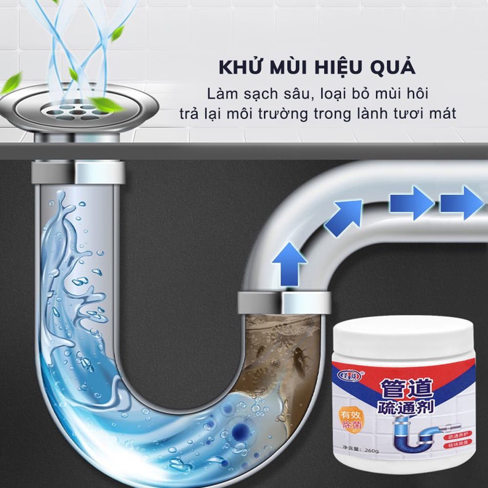 Bột thông cống đa năng nắp xanh