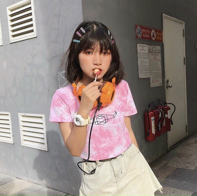 [HCM]Áo croptop loang màu