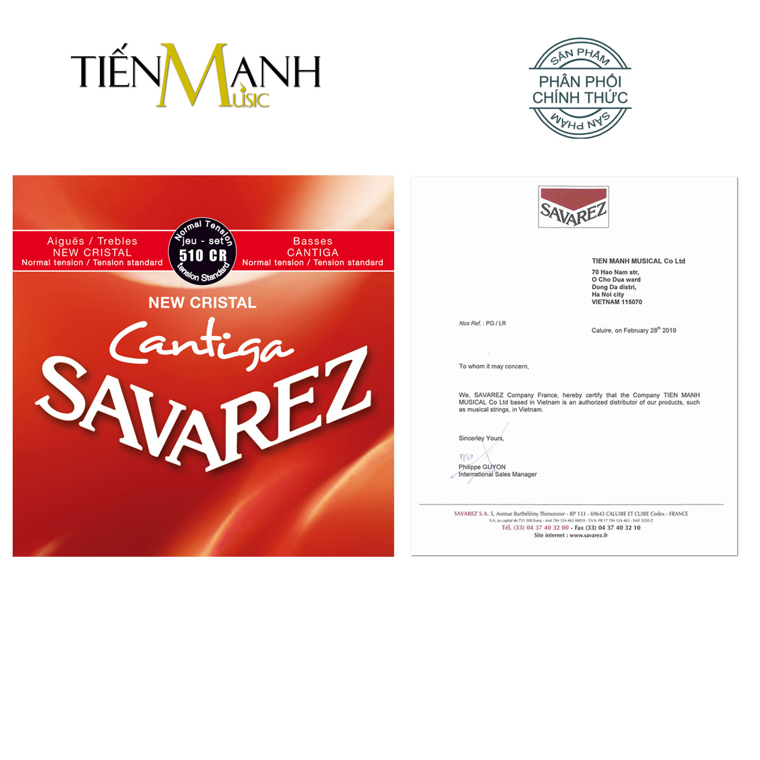 Bộ dây đàn cổ điển Classic Guitar Savarez Normal Tension 510CR (Medium New Cristal Cantiga Standard Nylon String Sets)