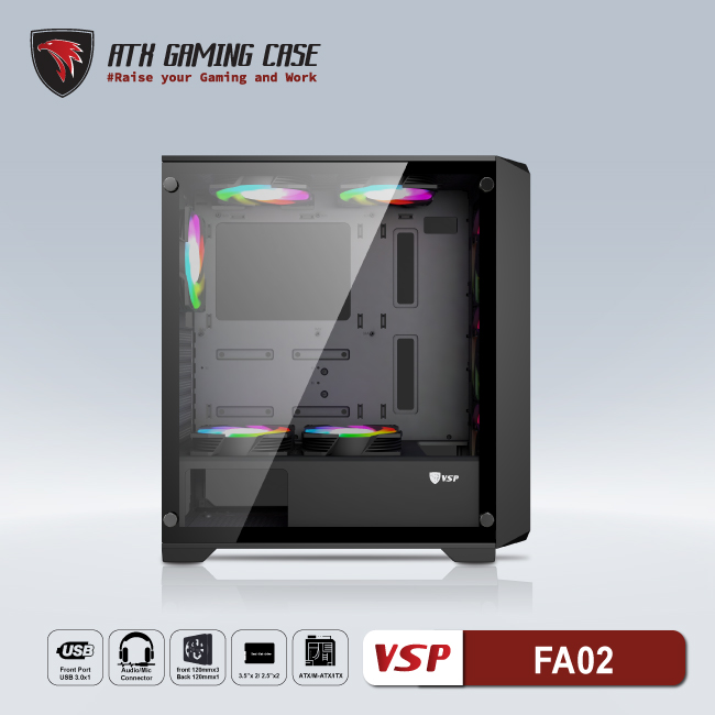 Vỏ Case Máy Tính VSP Gaming FA02 - Hàng Chính Hãng