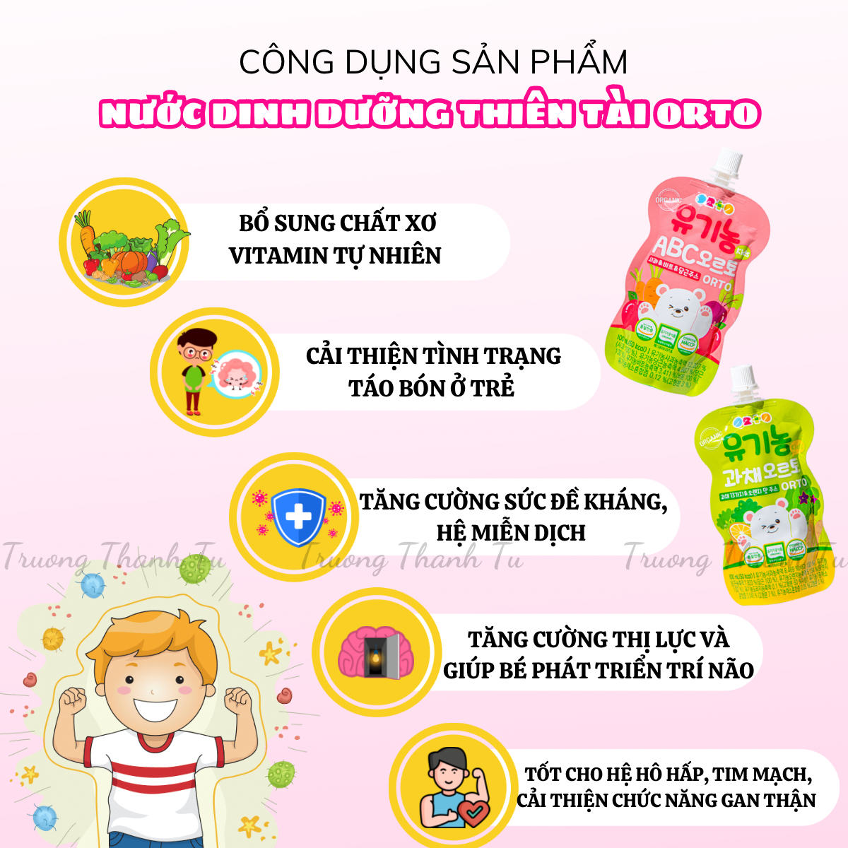 Nước orto bổ sung chất xơ organic