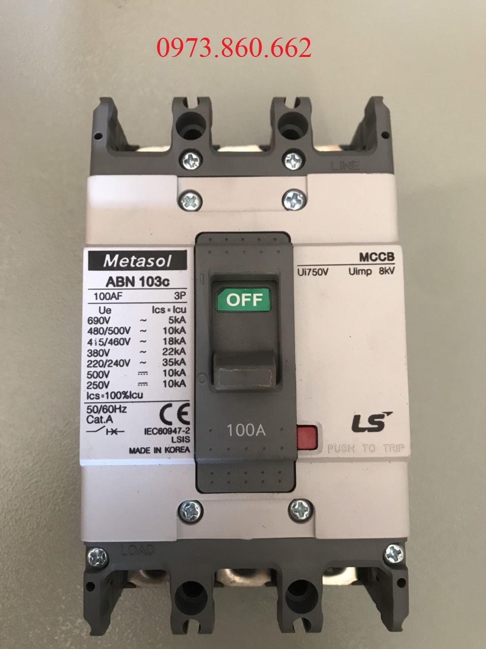 Aptomat MCCB 3P 100A LS - ABN 103C