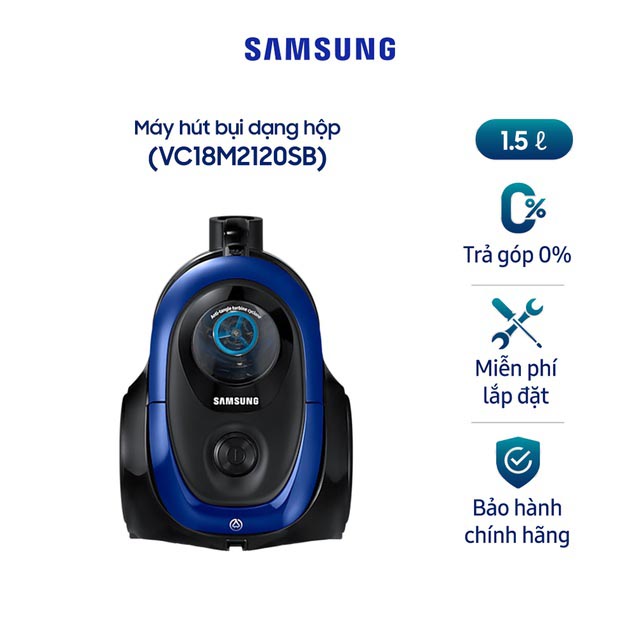 Máy hút bụi dạng hộp samsung vc18m2120sb/sv công suất 1800w hàng chính hãng, bảo hành 12 tháng