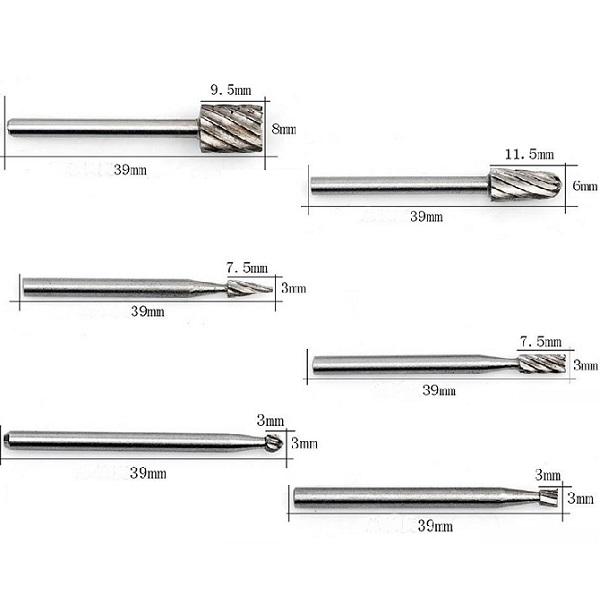 Bộ 6 Mũi Khắc Mài HSS Trục 3.17mm