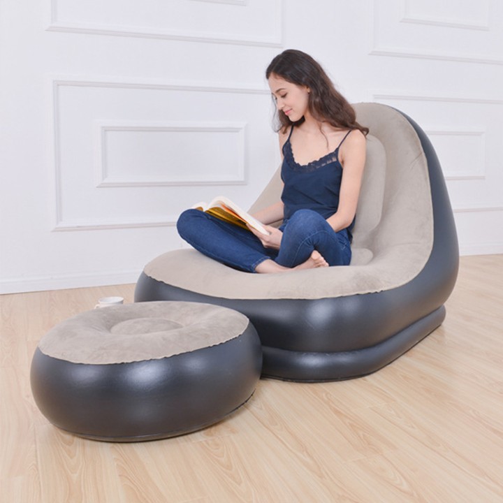 Ghế hơi tựa lưng chính hãng JULONG, ghế đệm hơi êm ái có 2 chi tiết, bơm/xả hơi tiện dụng Tặng Kèm Bơm Điện