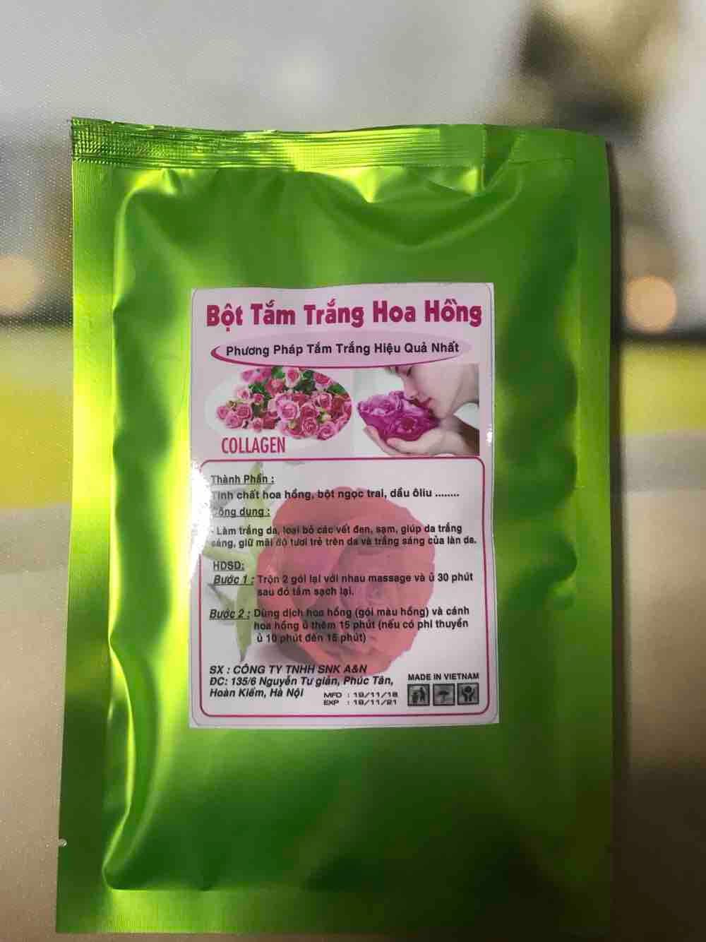 [HCM]Bột Tắm Trắng Hoa Hồng COLLAGEN