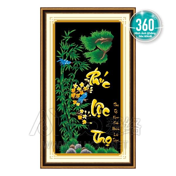 [HCM]Tranh đính đá phúc lộc thọ cây trúc 77309