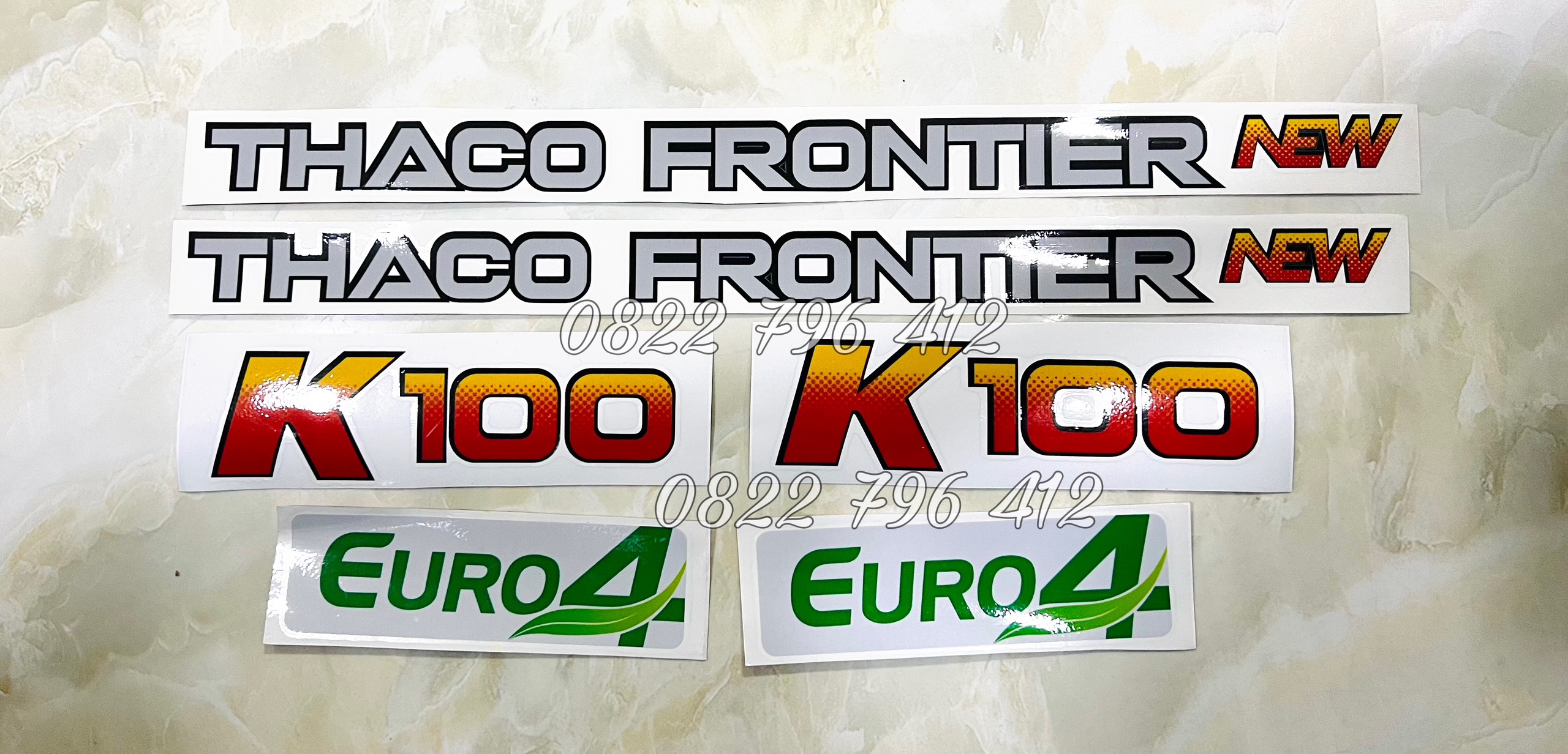 Tem dán xe tải chữ Thaco Frontier K250, K200, K100 . Tem xe tải Thaco K250, K200, K100 đủ bộ