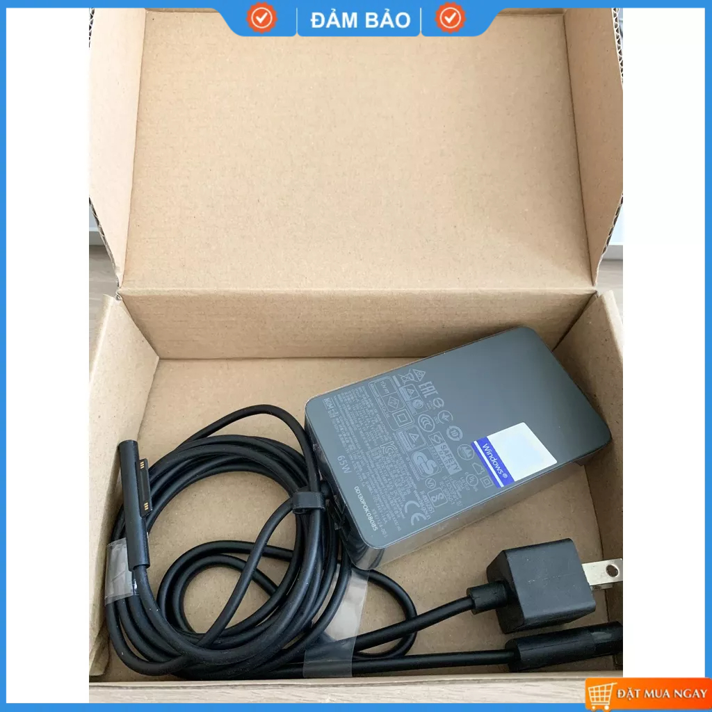 Sạc zin surface pro 3 4 5 6 7 8 65w 15v 4a surface book surface laptop mới 100%
