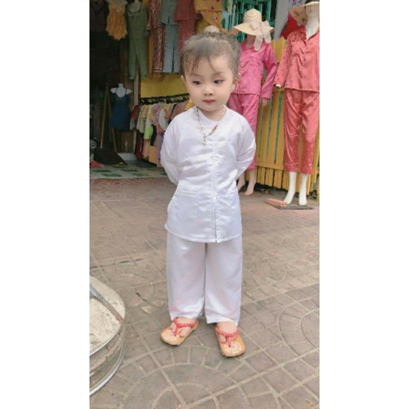 Bộ bà ba trắng cho bé trai, bé gái