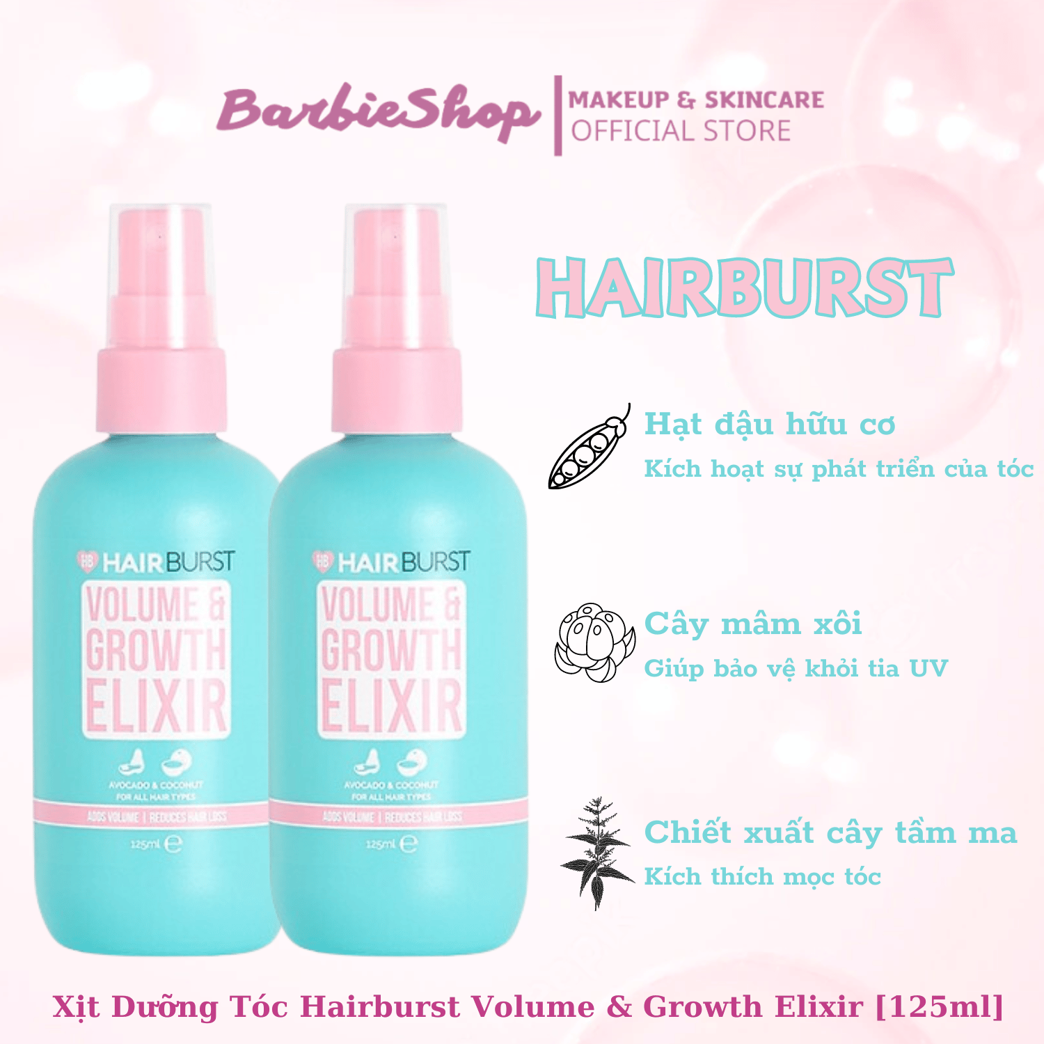 Xịt Dưỡng Tóc Hairburst Volume & Growth Elixir [125ml]