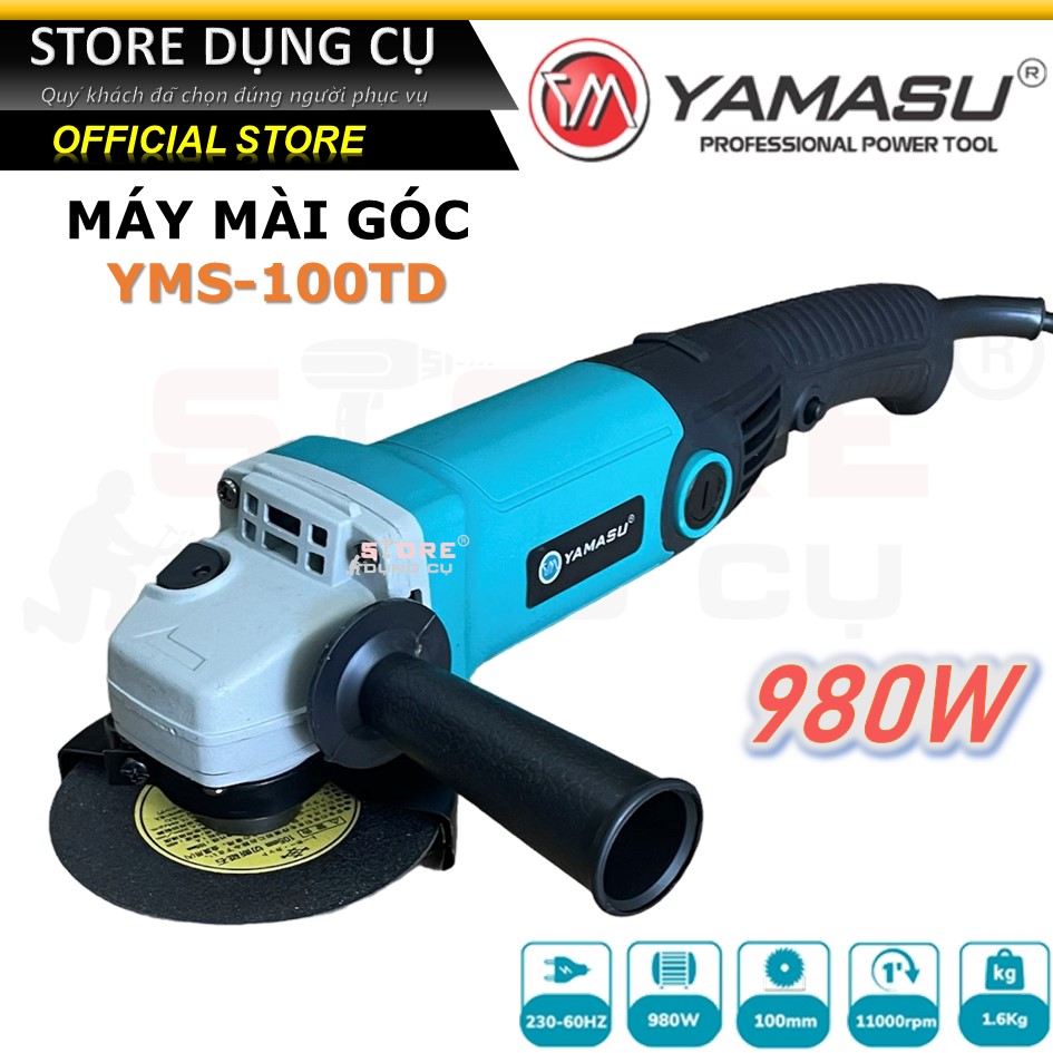 980w máy mài góc 100mm yamasu yms-100td | máy cắt cầm tay công tắc bóp , phụ kiện máy mài góc