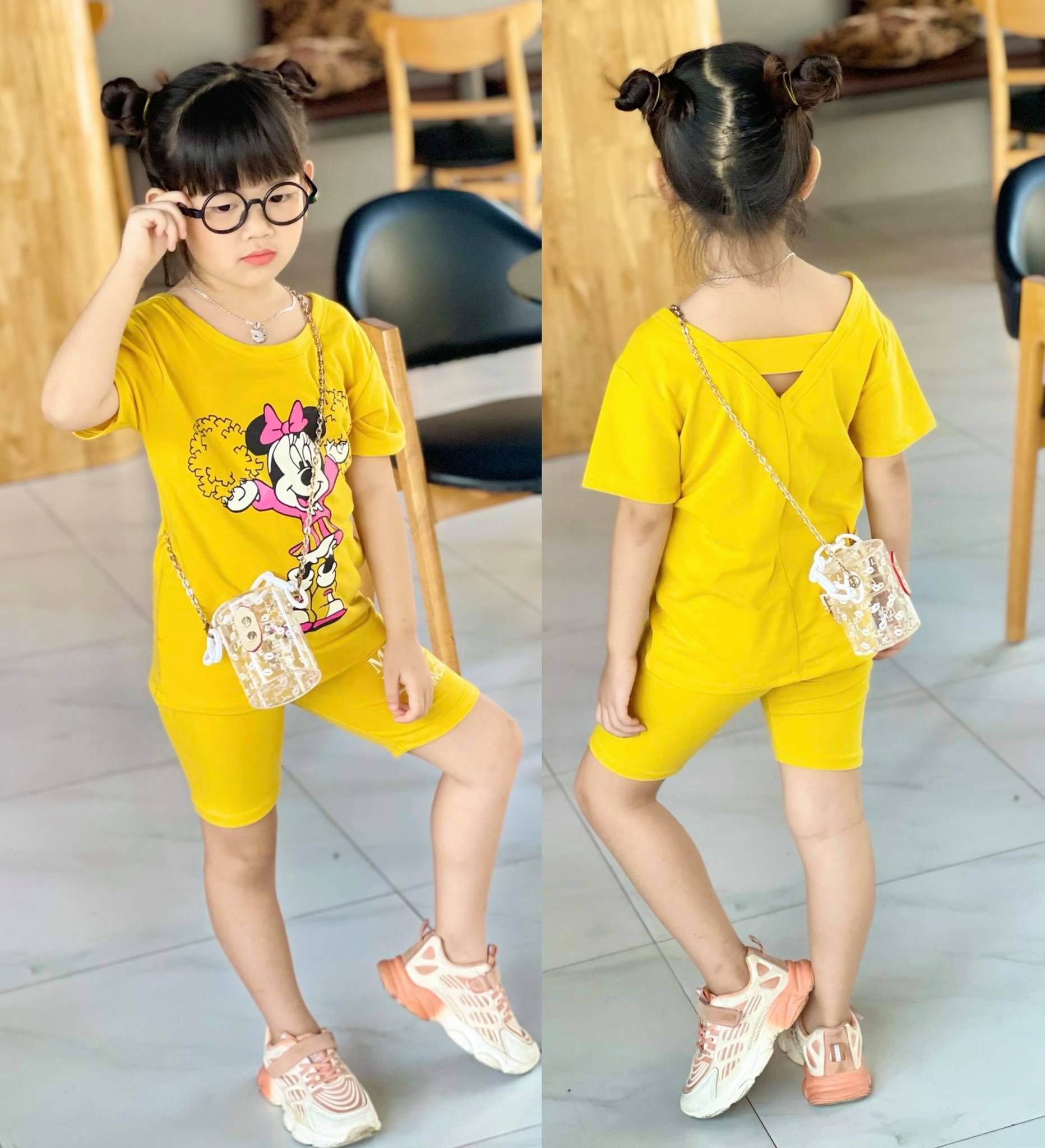 Set 2 bộ thun cotton 4c mềm mịn cho bé gái size 8 -14 từ 22- 40 kg-bộ thun cotton bé gái