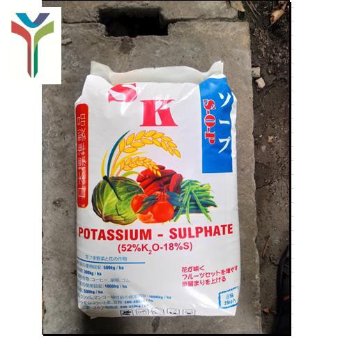 Phân bón Kali Sunphat (K2SO4 - SOP): K2O = 52%; S = 18% (gói 1kg)