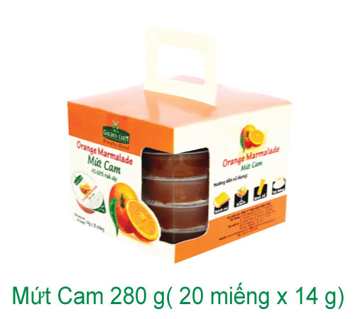 [280g (HỘP VUÔNG)] MỨT CAM [VN] GOLDEN FARM Orange Marmalade Jam (bph-hk)