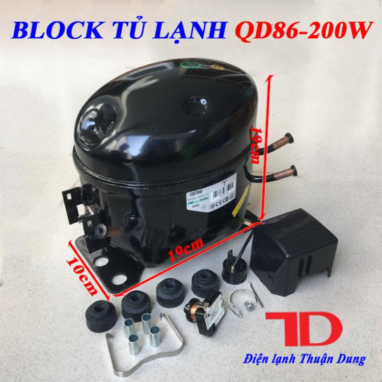 Block tủ lạnh QD86 200W từ 350L đến 450L - Điện Lạnh Thuận Dung