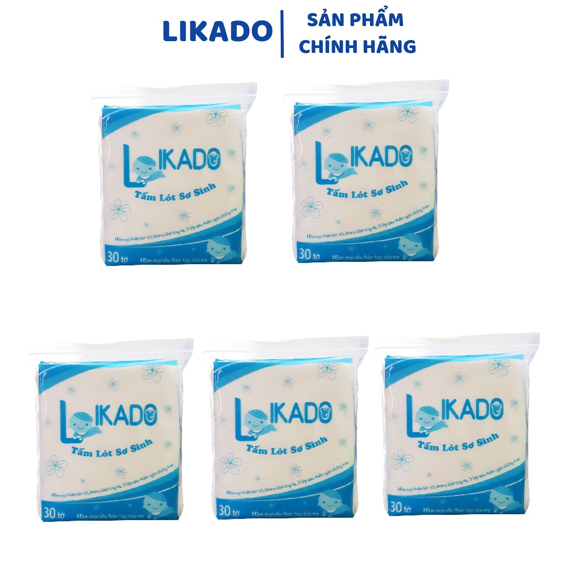 Bộ 5 túi miếng lót sơ sinh chống thấm LIKADO