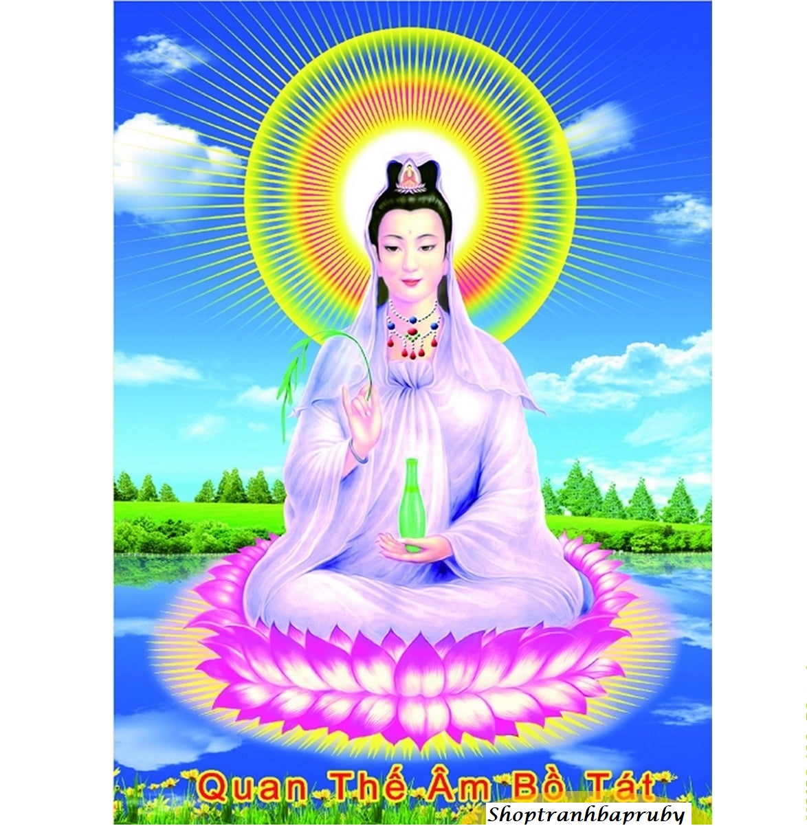 [HCM]Tranh đính đá Quan Thế Âm Bồ Tát kích thước nhỏ ✅66×50 cm -️ VS138