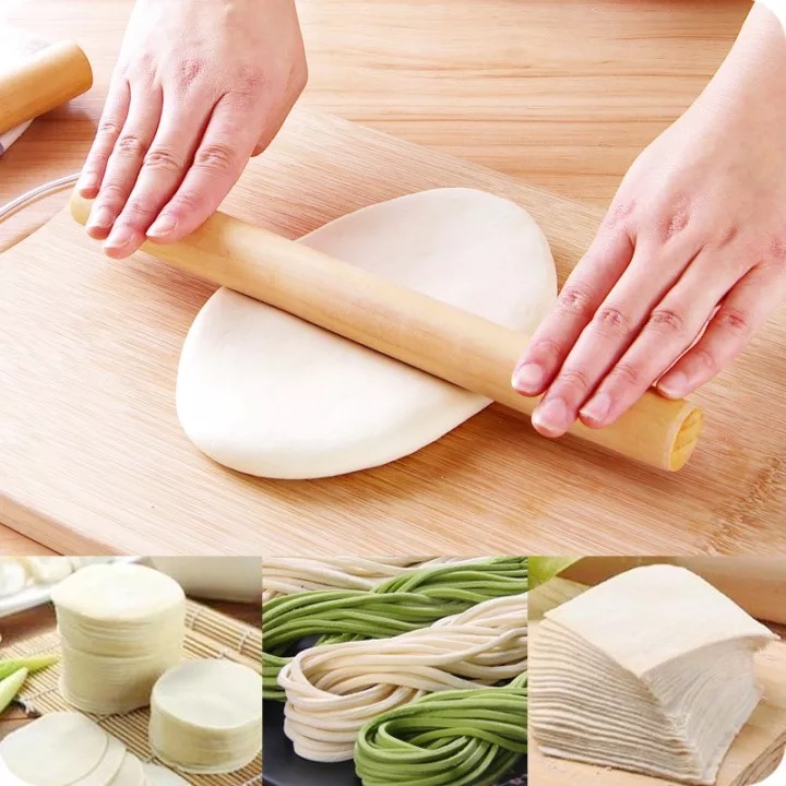 Cán lăn bột - Cây lăn bột bánh bằng gỗ dài 28cm