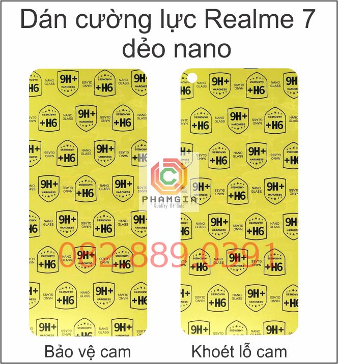 Dán cường lực dẻo nano Realme 10/ Realme 7/ Realme 7 pro/ Realme x7/ x7 pro loại trong suốt, chống vân tay, bảo vệ mắt
