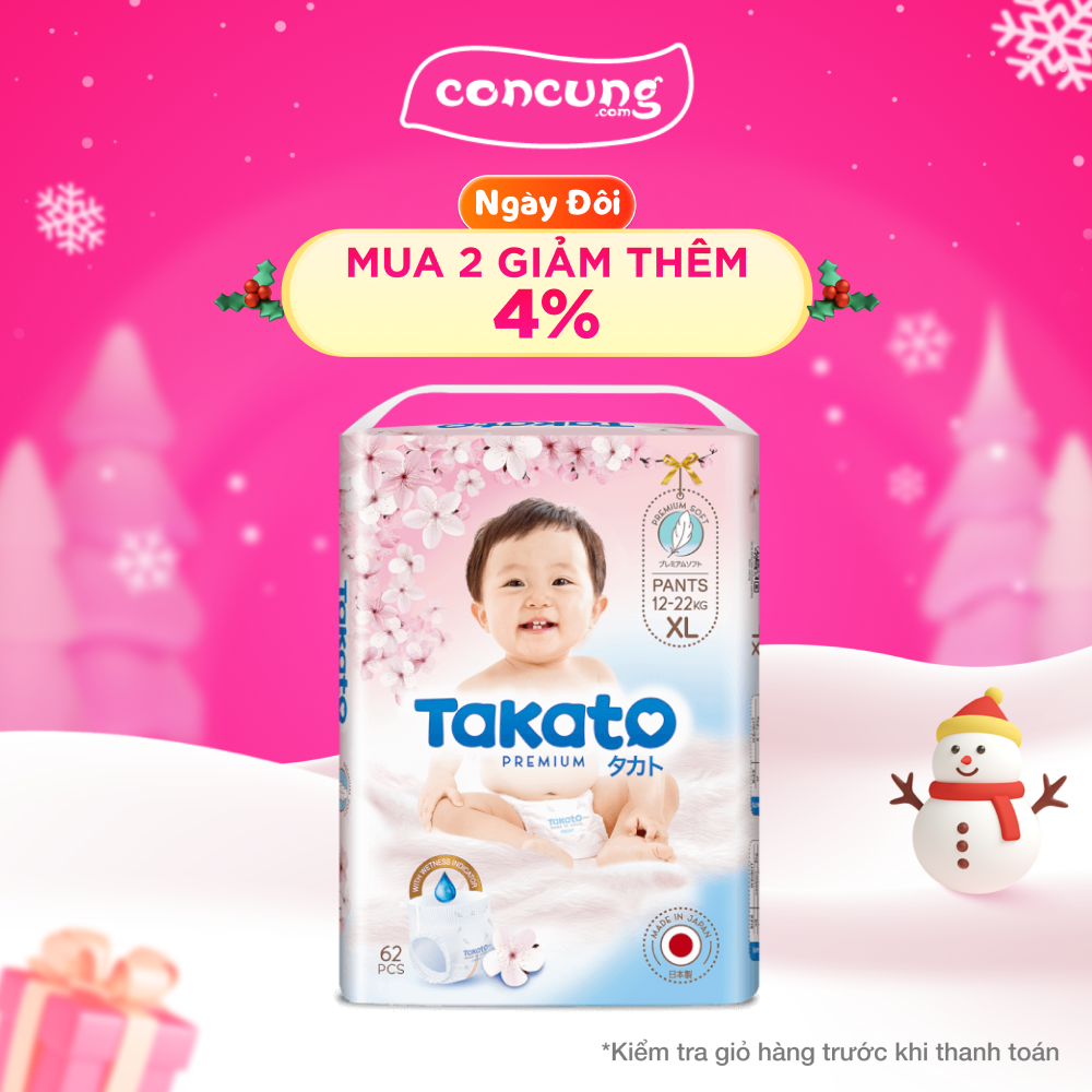 Tã quần Nhật Bản Takato siêu mềm mại (XL, 62 miếng)