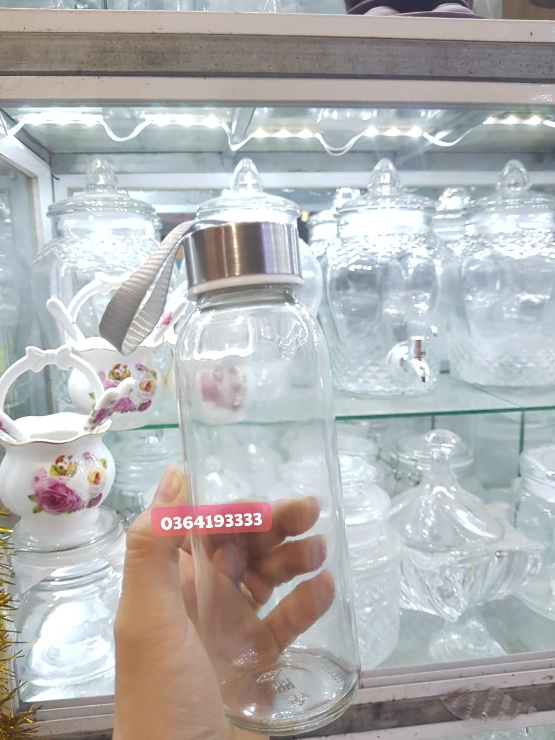 Chai thủy tinh 300ml dây xách