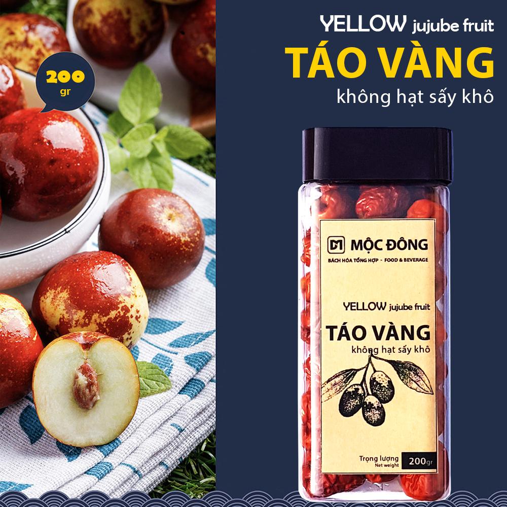 Táo vàng Táo tàu không hạt sấy khô - Hộp 200gr vị ngọt lạt, ăn ngon ngủ khỏe rất tốt cho phụ nữ và người già