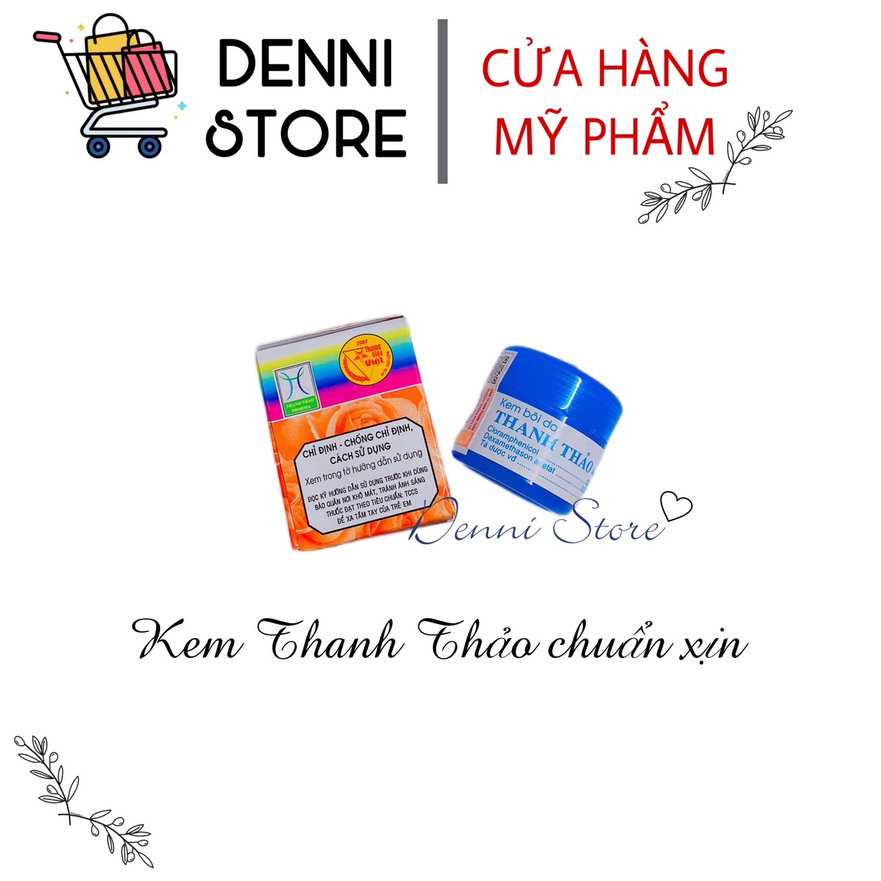 Kem Thanh Thảo Dưỡng Trắng Da Loại Sịn - Kem Ngừa Mụn Thanh Thảo 4g - mỹ phẩm Denni TT